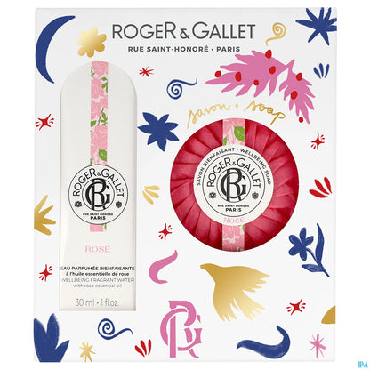 Coffret Eau Parfumée Bienfaisante Rose 30ml + Savon 100g