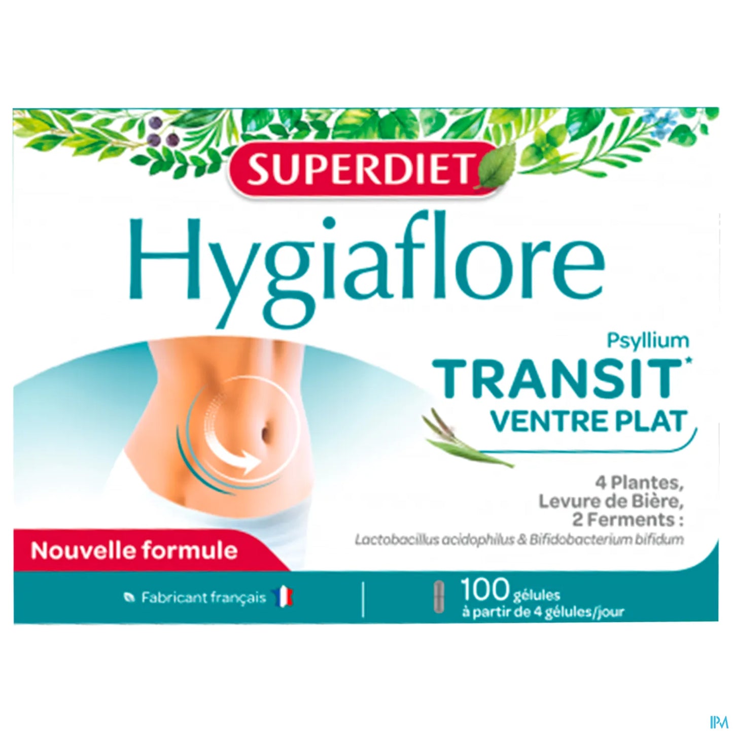 Hygiaflore Psyllium Transit Flat Stomach 100 Capsules