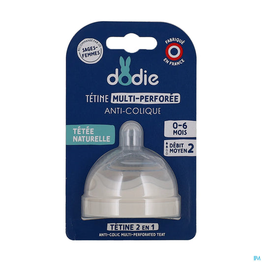 Tétine Multi-Perforée Anti-Colique 0-6 Mois Debit Moyen
