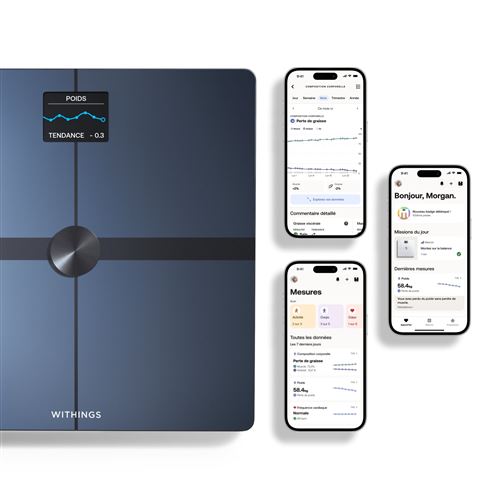 Body Pèse-Personne Smart Black Composition Corporelle Avancée Wi-Fi
