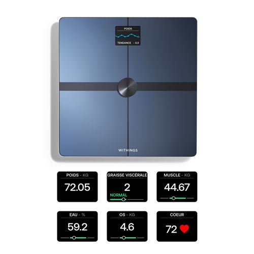 Body Pèse-Personne Smart Black Composition Corporelle Avancée Wi-Fi