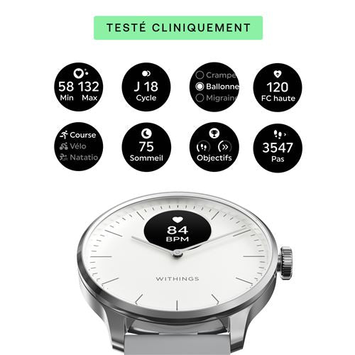 ScanWatch Light Montre Connectée 37mm Blanche