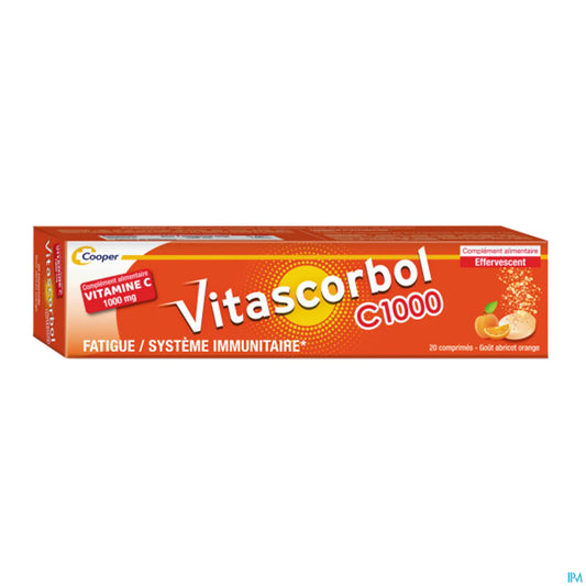 Cooper Vitascorbol Vitamin C 1000mg 20 Effervescent Tablets