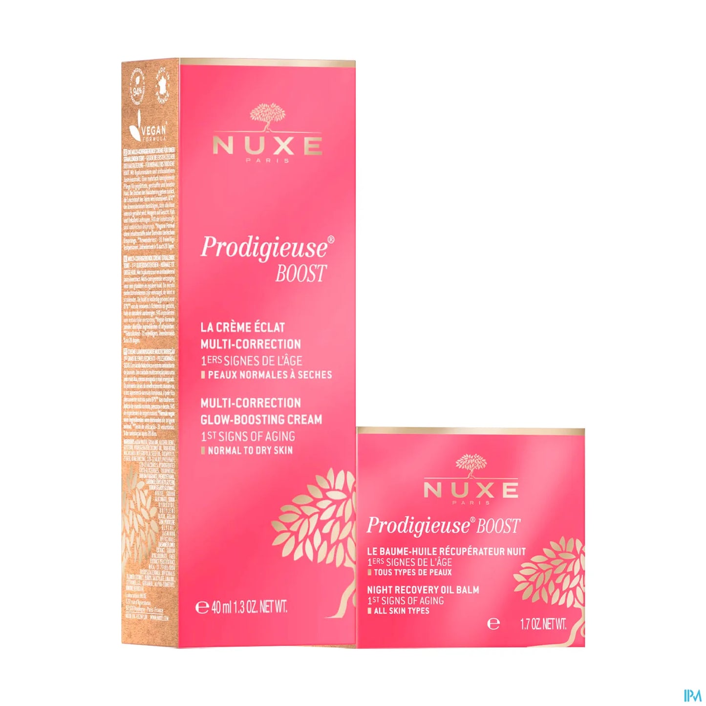 Prodigieuse Boost Crème Éclat Multi-Correction 40ml Baume-Huile Réparateur Nuit Mini 15ml