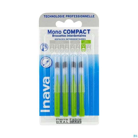 Spazzolini interdentali Mono Compact Green 2,2 mm ISO6 confezione da 4