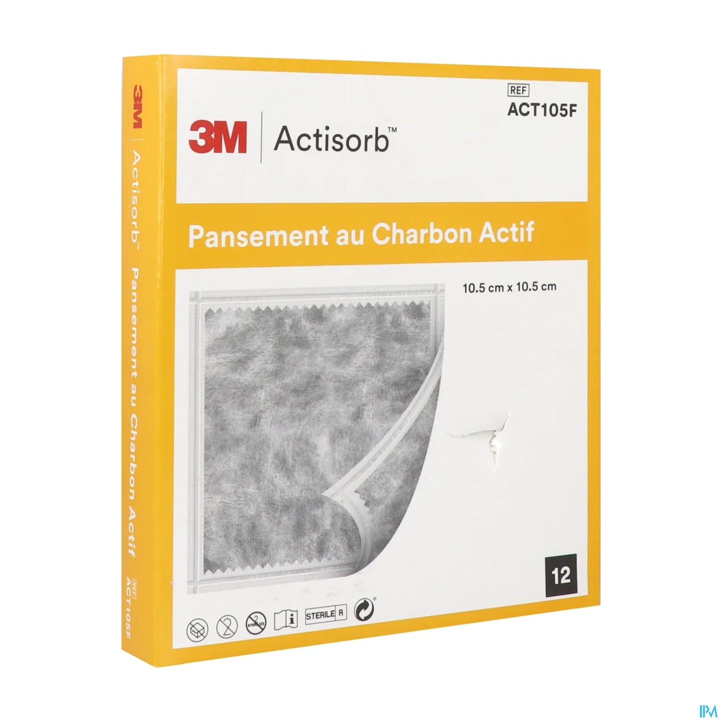 Medicazione al carbone attivo Actisorb 10,5x10,5 cm 12 unità