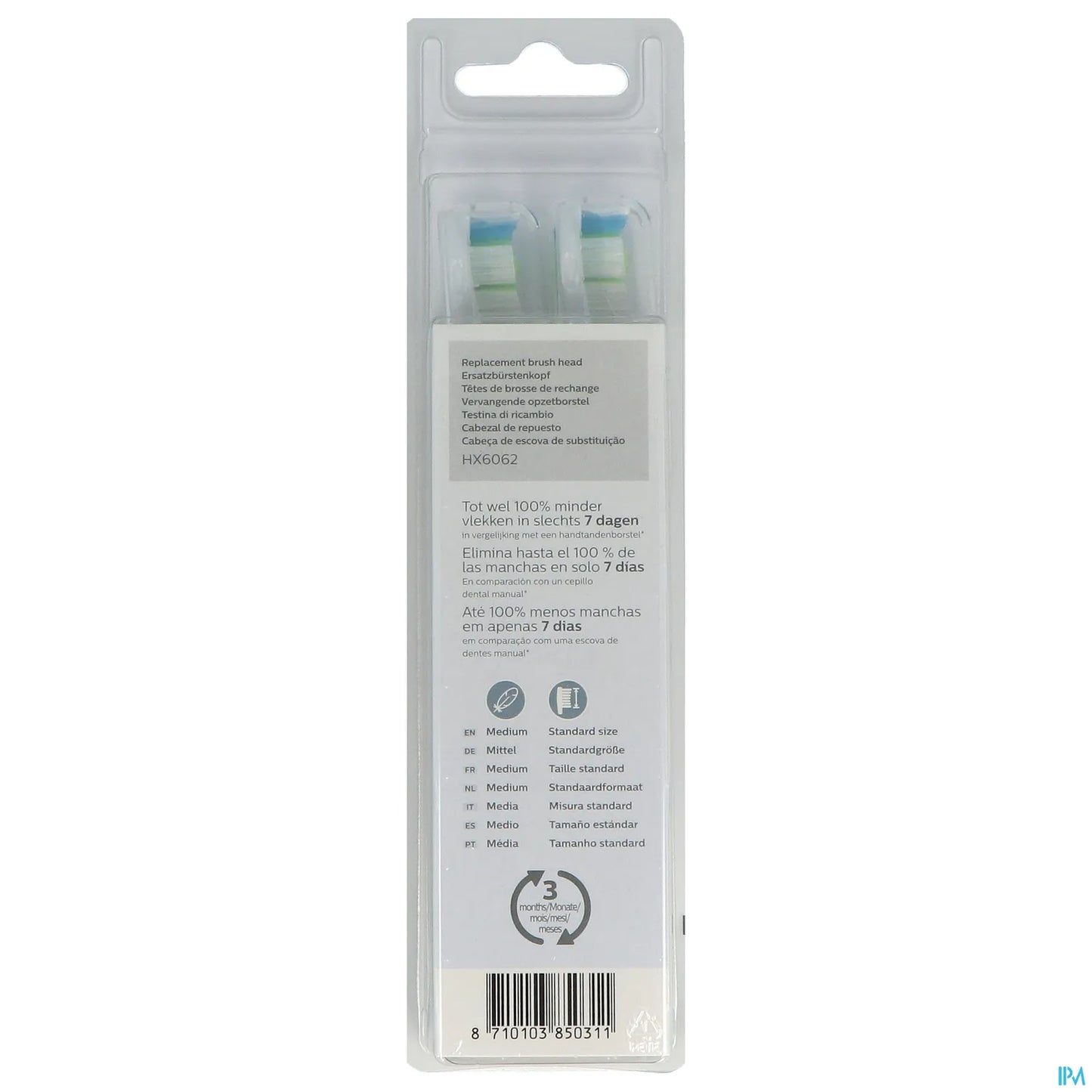 Philips Sonicare HX6062/10 Optimal White Standard 2 Units