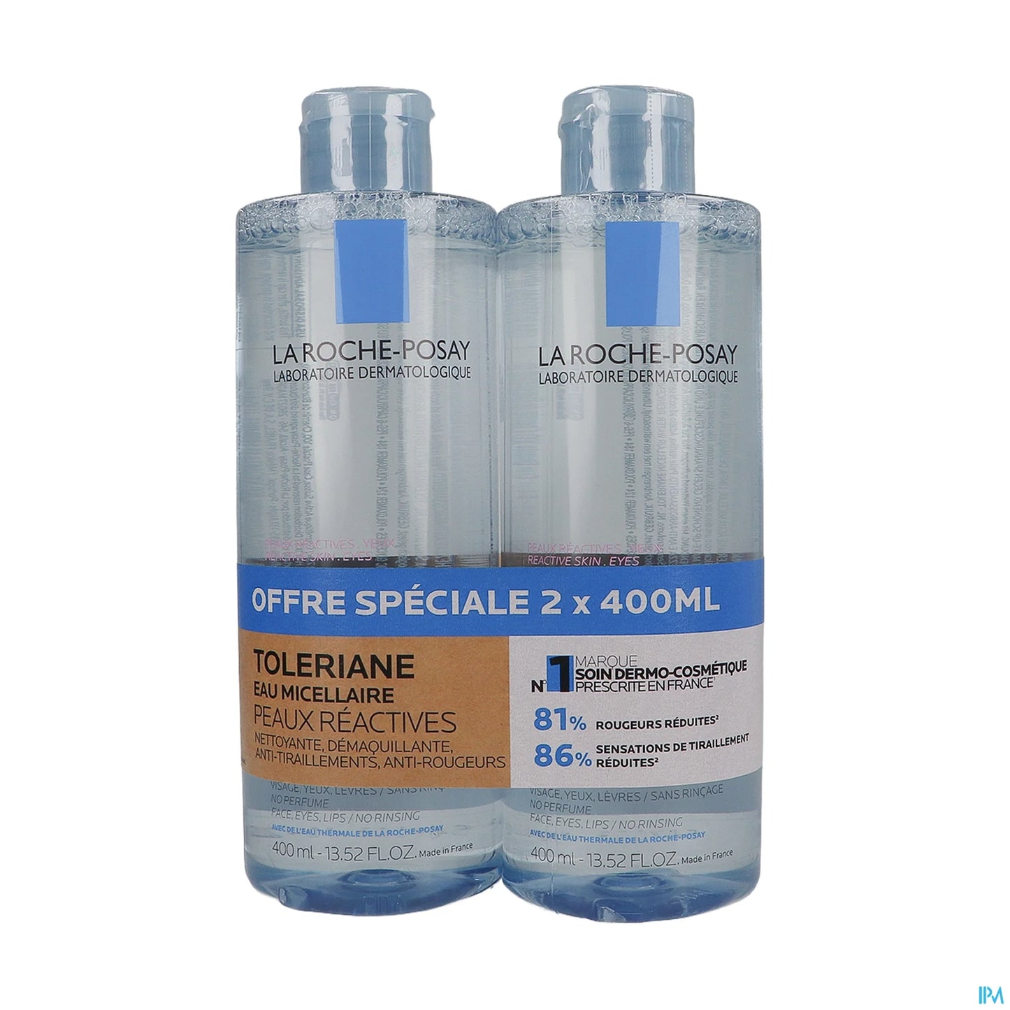 La Roche Posay Toleriane Eau Micellaire Peaux Réactives 2 x 400 mL