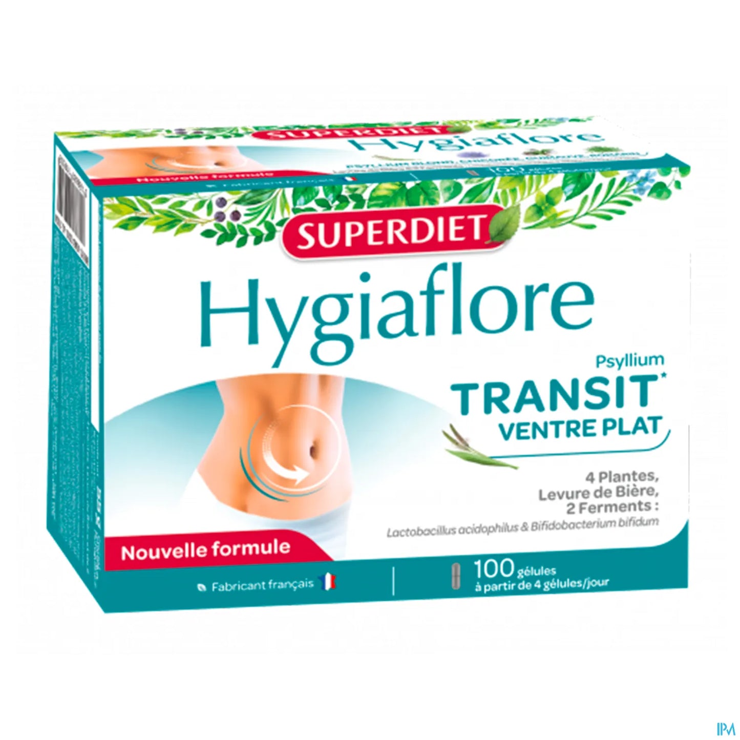 Hygiaflore Psyllium Transit Flat Stomach 100 Capsules