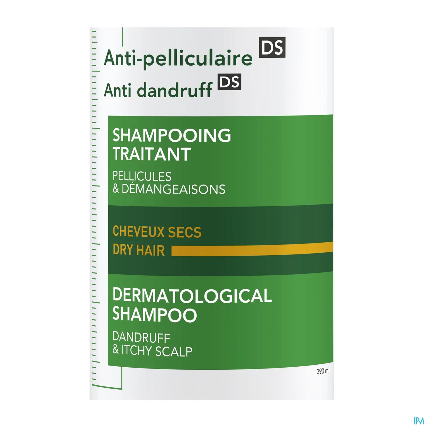 Dercos Anti-Pelliculaire DS Traitement Shampooing Cheveux Secs 390ml