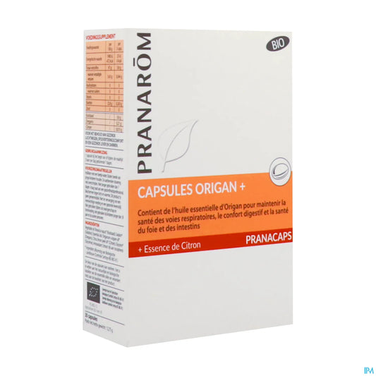 Pranacaps Resistance all'origano e limone biologico, 30 capsule