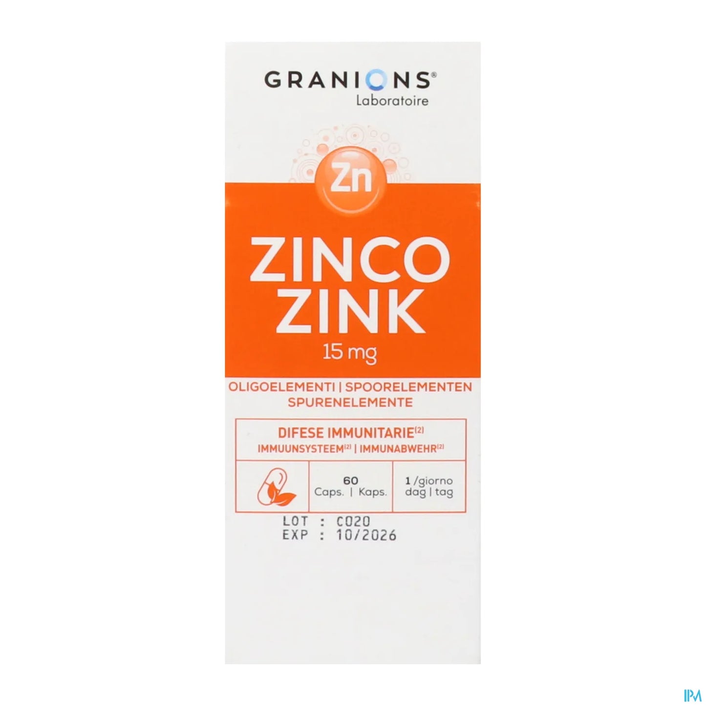 Zinc 15mg 60 Gélules