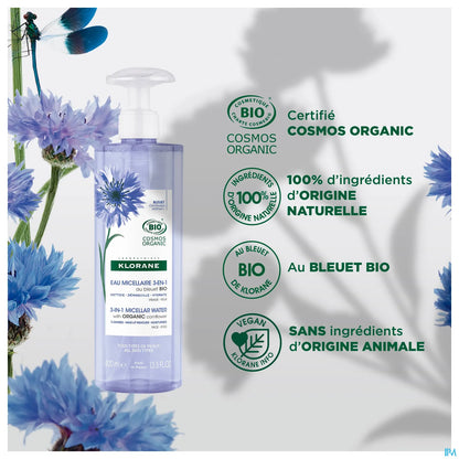 Acqua micellare biologica al fiordaliso 3 in 1 400 ml