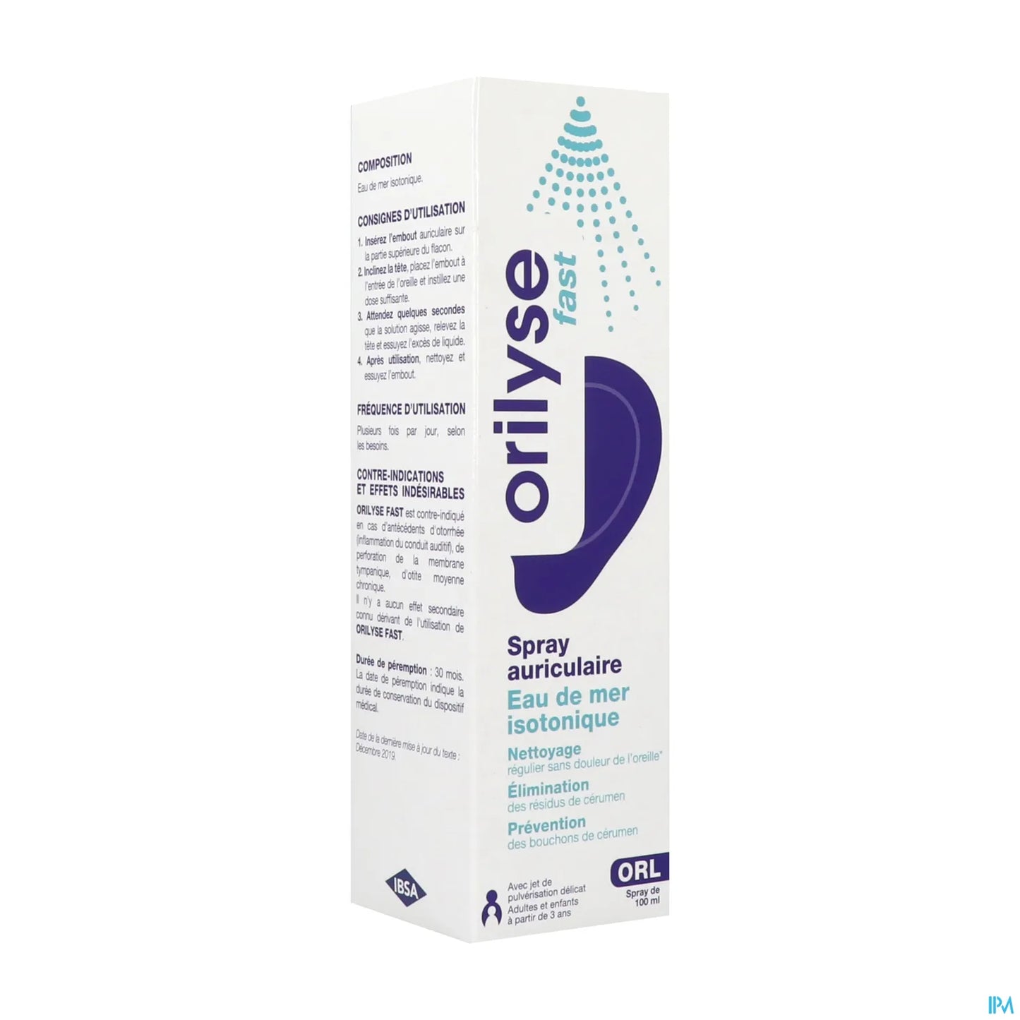 Orilyse Fast Spray Auriculaire Eau de Mer Isotonique 100ml