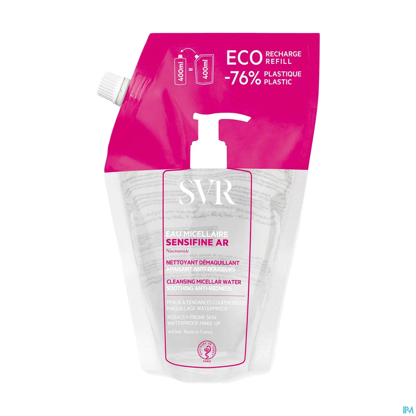 Ricarica di acqua micellare detergente Sensifine AR Eco 400 ml