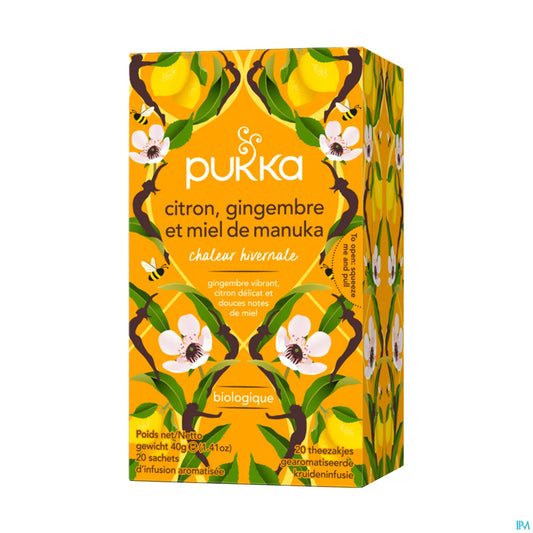 Infusion Citron Gingembre Miel de Manuka 20 Sachets
