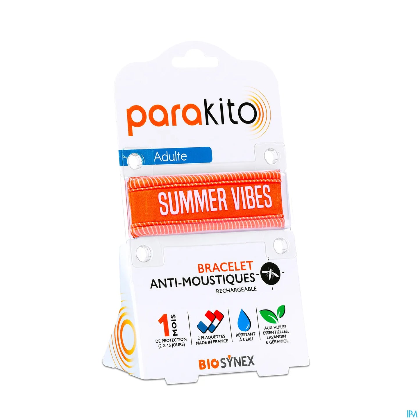 Braccialetto antizanzare ricaricabile Summer Vibes Orange per adulti