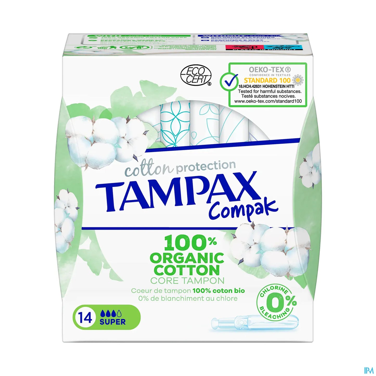 Compak Cotton Protection Super 100% Organic Cotton 14 Tampons