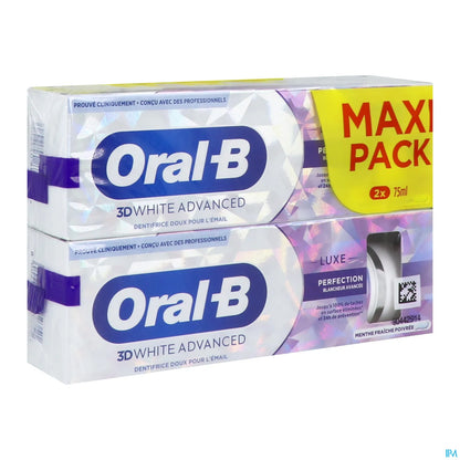 Oral B Dentifrice 3D White Advanced Luxe Perfection 2 x 75 mL