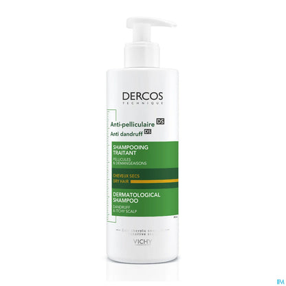 Dercos Anti-Pelliculaire DS Traitement Shampooing Cheveux Secs 390ml