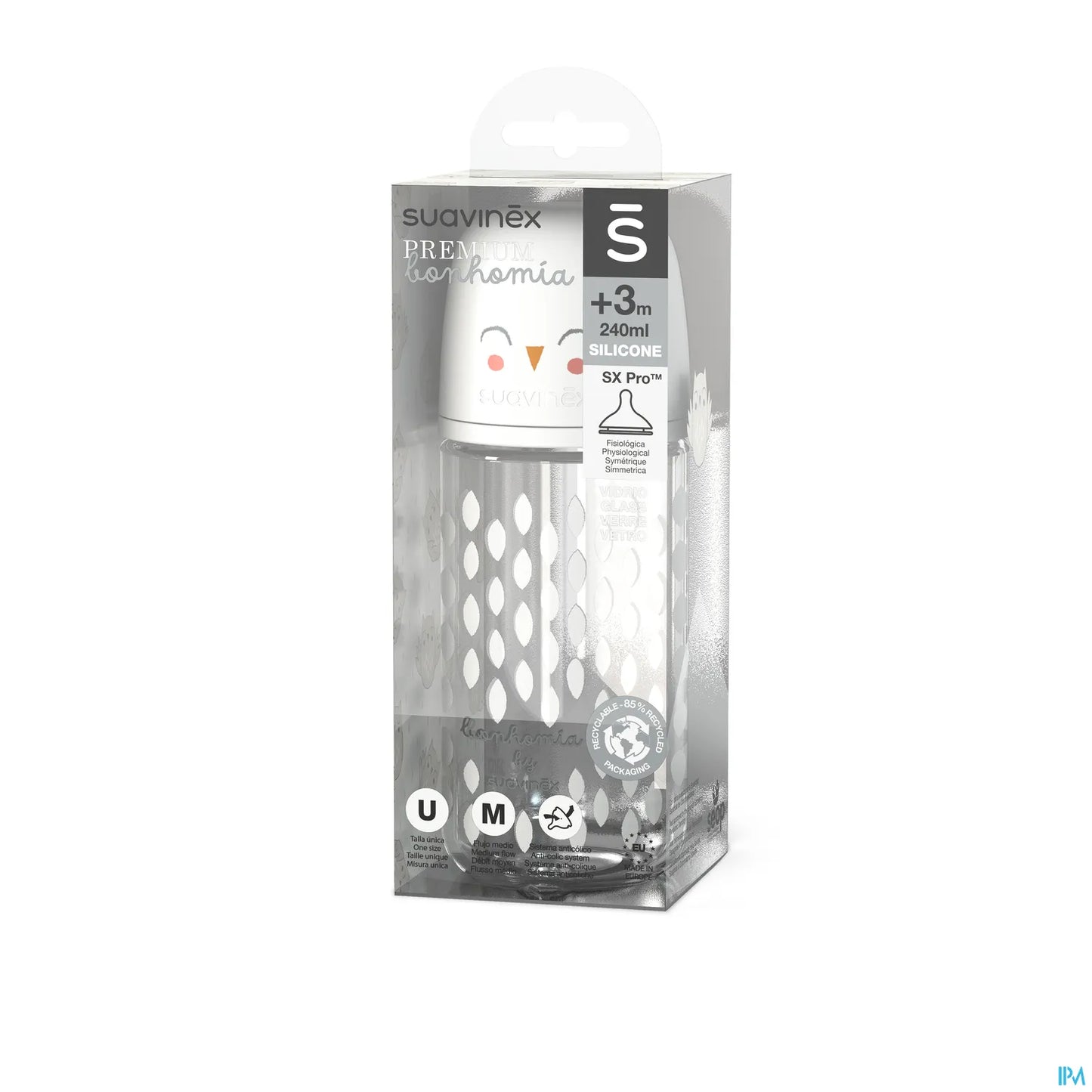 Biberon in vetro Bonhomia da 240 ml