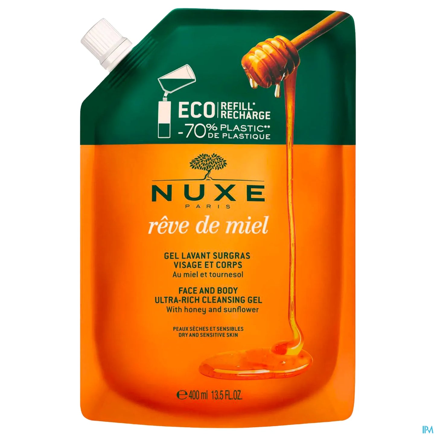 Rêve de Miel Gel Lavant Surgras Eco-Recharge 400 Ml
