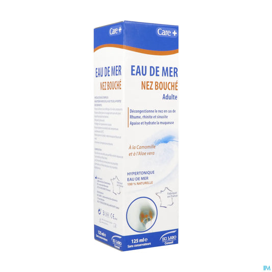 Care+ Acqua di mare ipertonica Naso chiuso Camomilla e Aloe Vera 125 ml