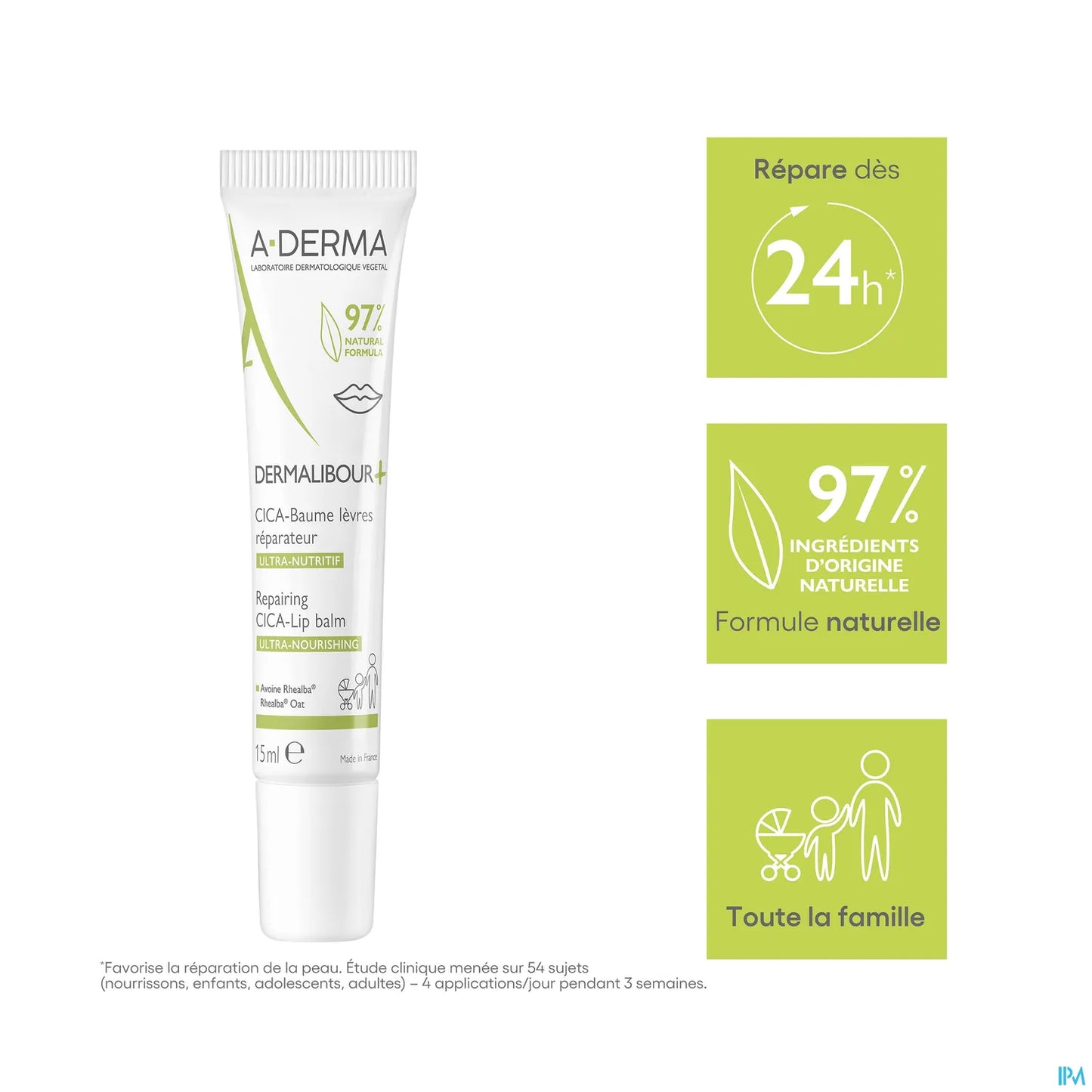 Dermalibour Cica+ Lèvre 15 ml