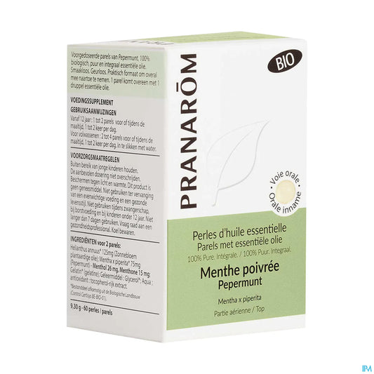 Perles Menthe Poivrée Bio 60 x 100 mg