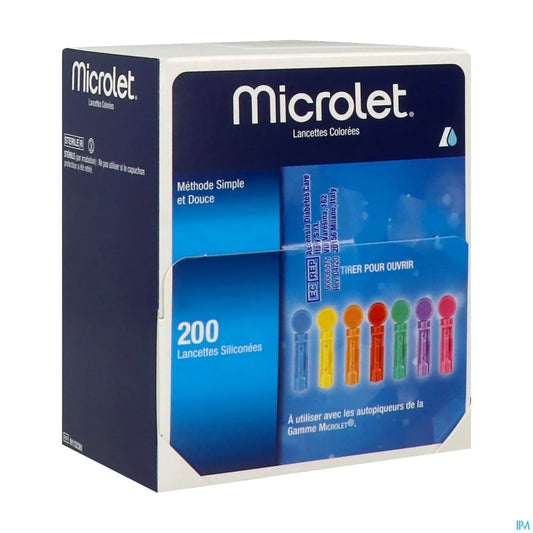 Microlet Lancette Colorée 200 unités