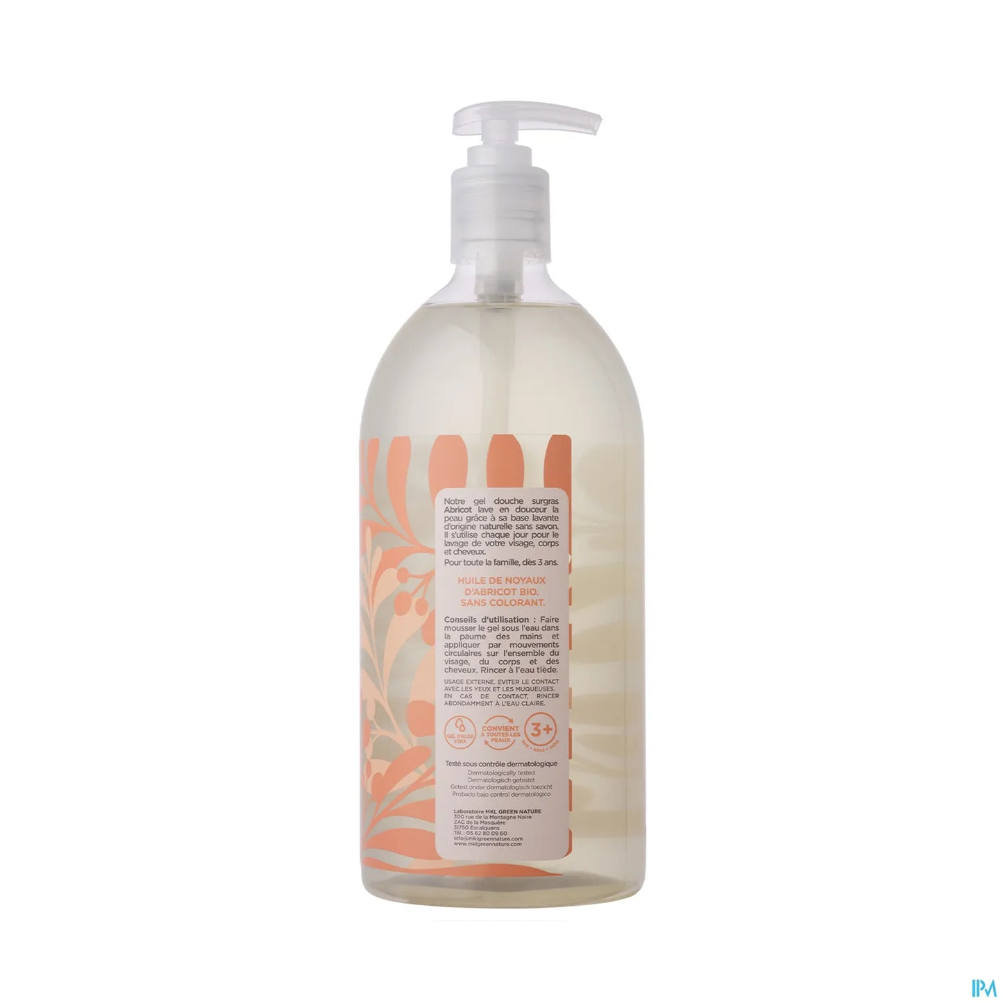 Green Nature Gel Douche Bio Abricot 1L