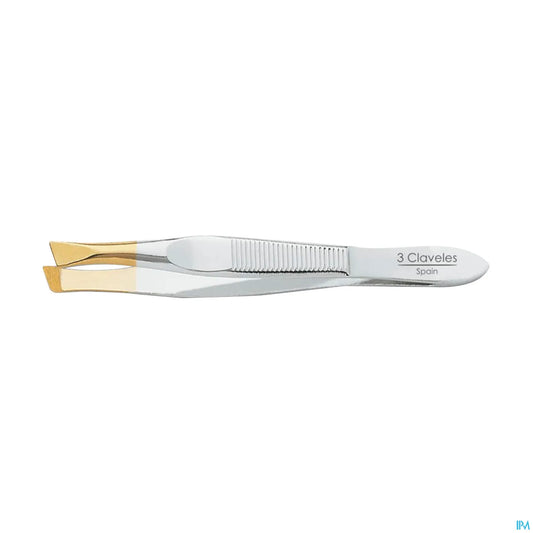 Pinzette sbieche dorate da 8 cm