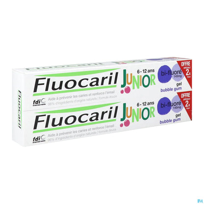 Junior 6 to 12 Years Bubble Gum Toothpaste 2x75ml