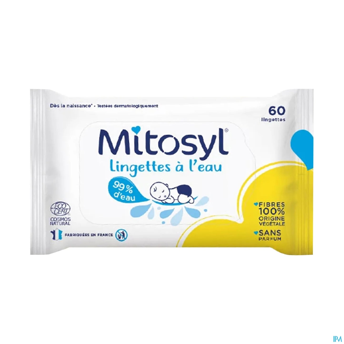 Lingettes à L'Eau Sachet Refermable 60 Lingettes