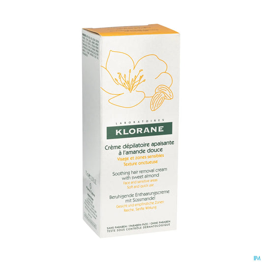 Crème Dépilatoire Apaisante à l'Amande Douce Zones Sensibles 75ml