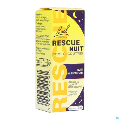 Fleurs de Bach Rescue Nuit Mélange de 5 Fleurs de Bach Gouttes 10 ml