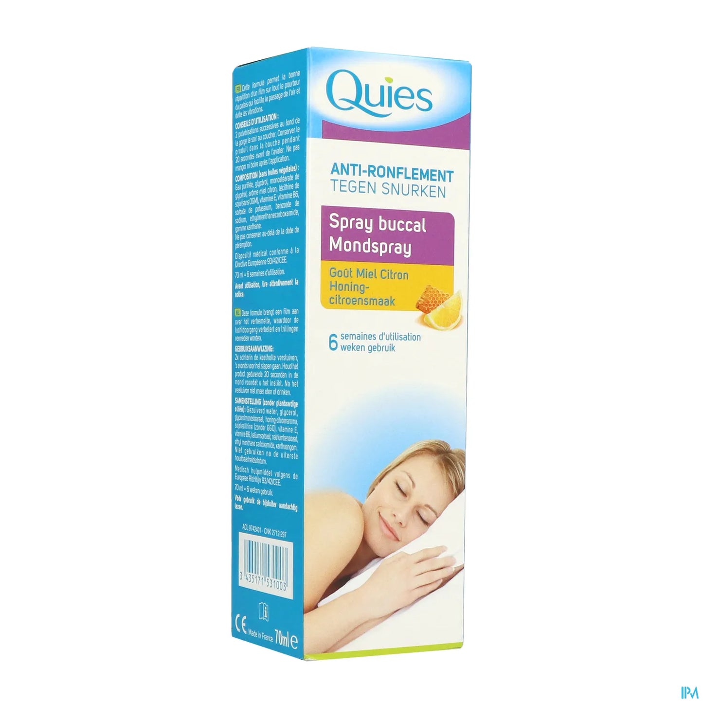 Spray Buccal Anti-Ronflement Goût Miel Citron 70ml