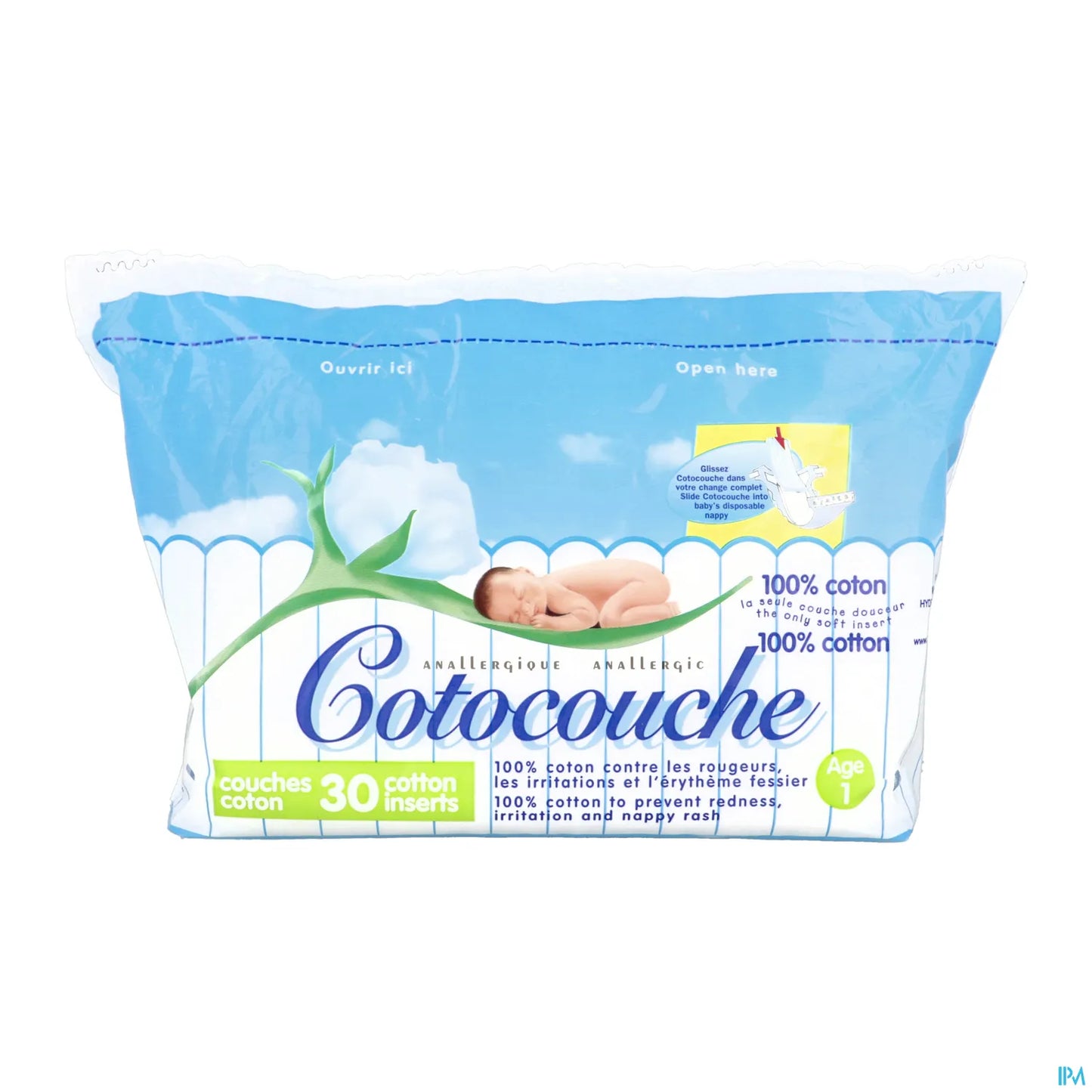 Pannolini di cotone Cotocouche 1a età x30