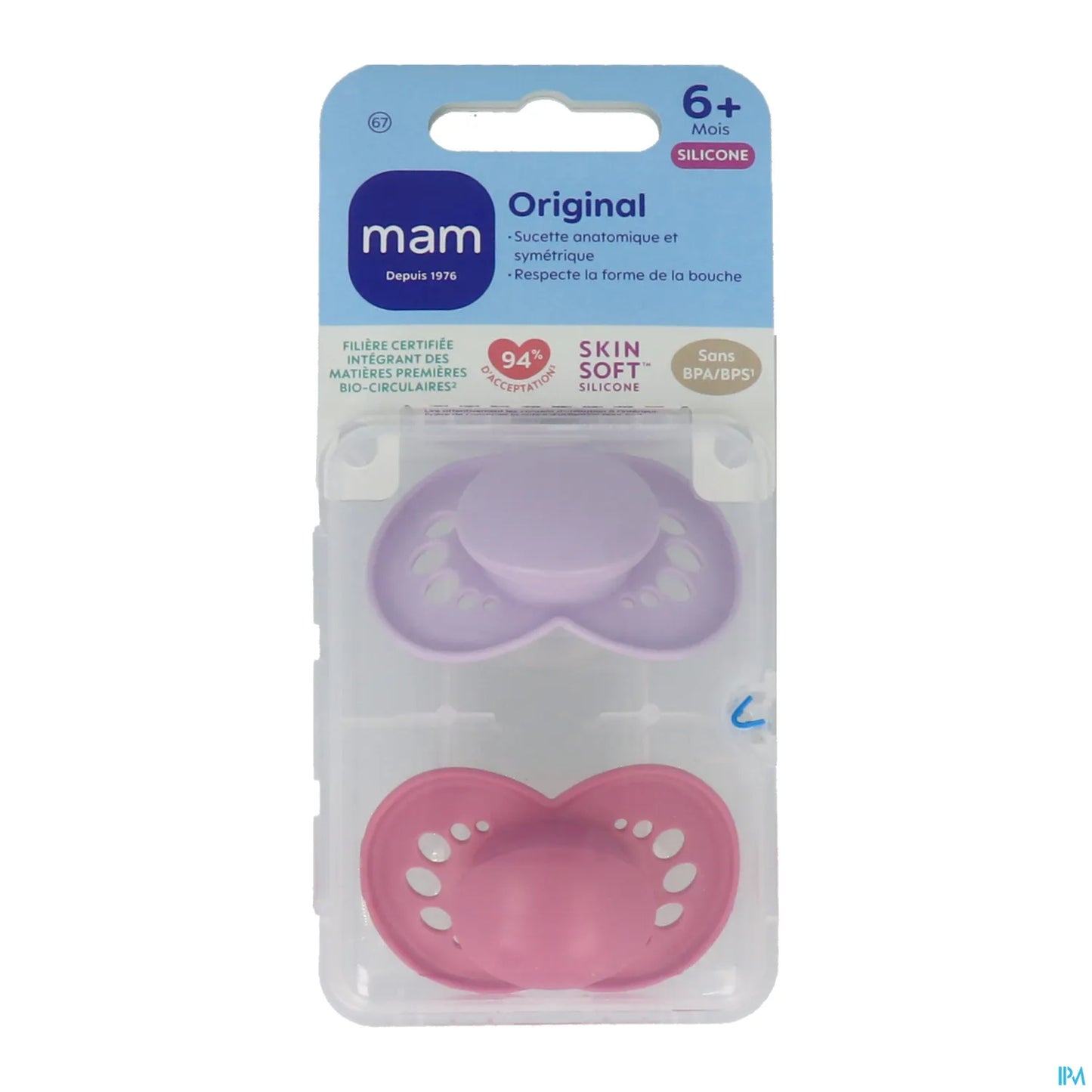 Ciucci originali Tendance in silicone 6 mesi e oltre blu 2 unità