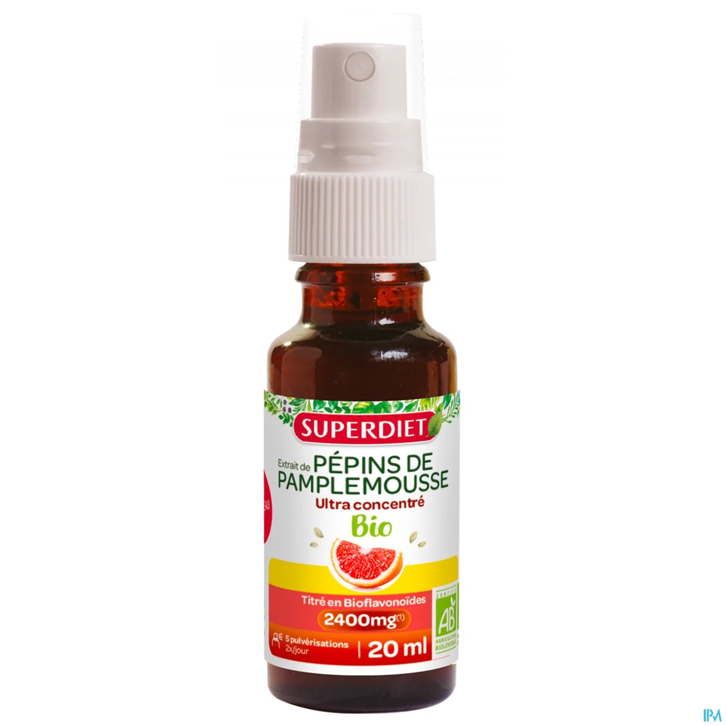Extrait de Pépins de Pamplemousse Ultra Concentré Bio 2400mg 20ml