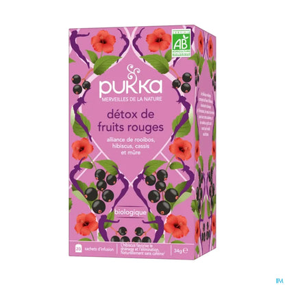 Scatola da 20 bustine di infuso detox ai frutti rossi biologici