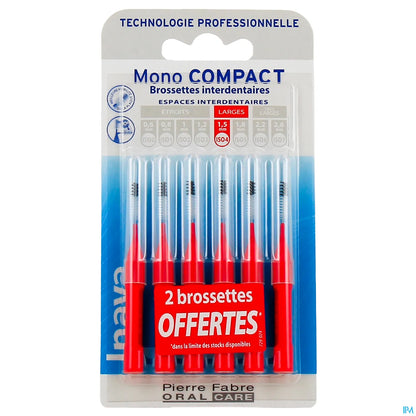 Pierre Fabre Oral Care INAVA Brossettes Interdentaires Mono Compact 1.5mm Rouge 6pcs