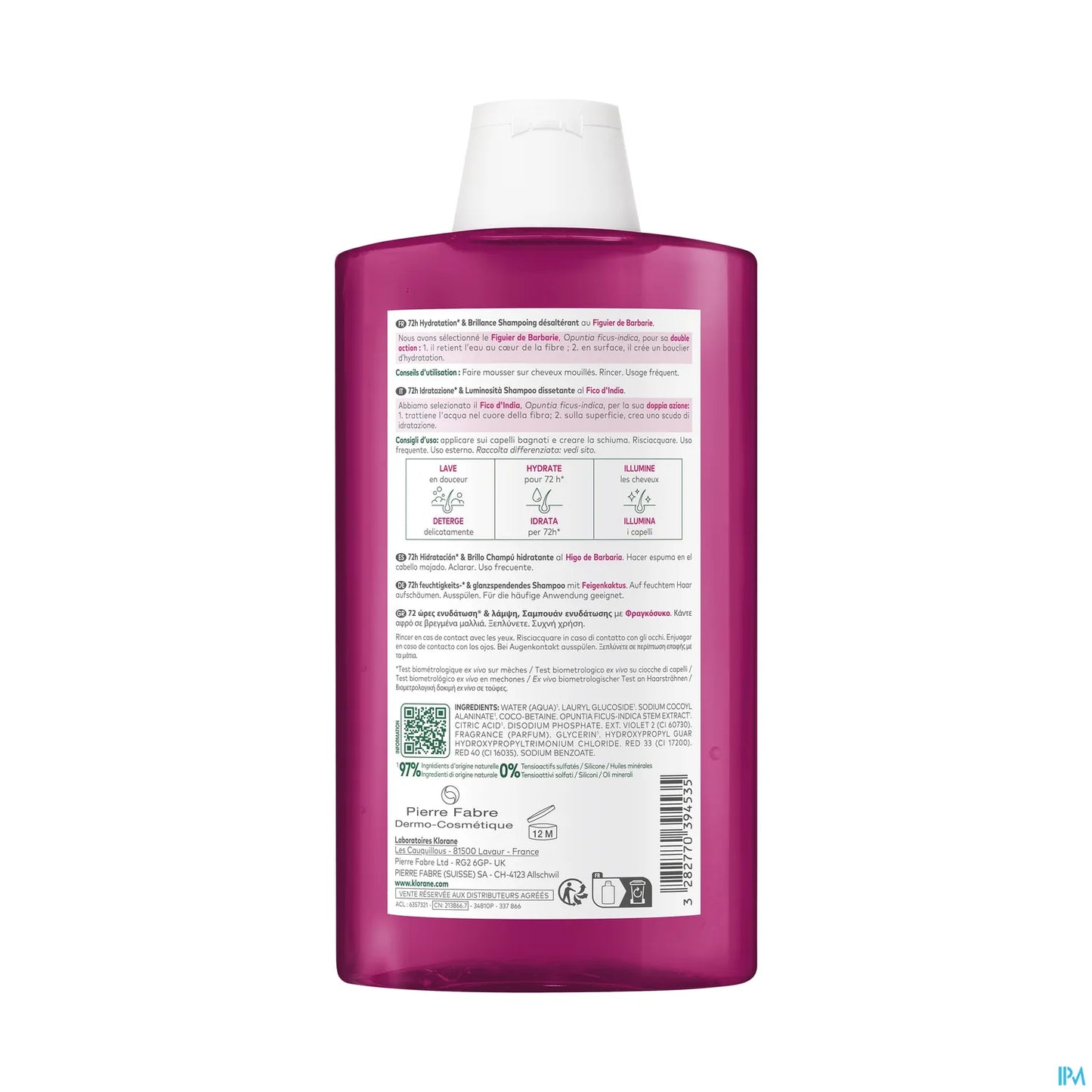 Shampoing Hydratation et Brillance au Figuier de Barbarie 400ml