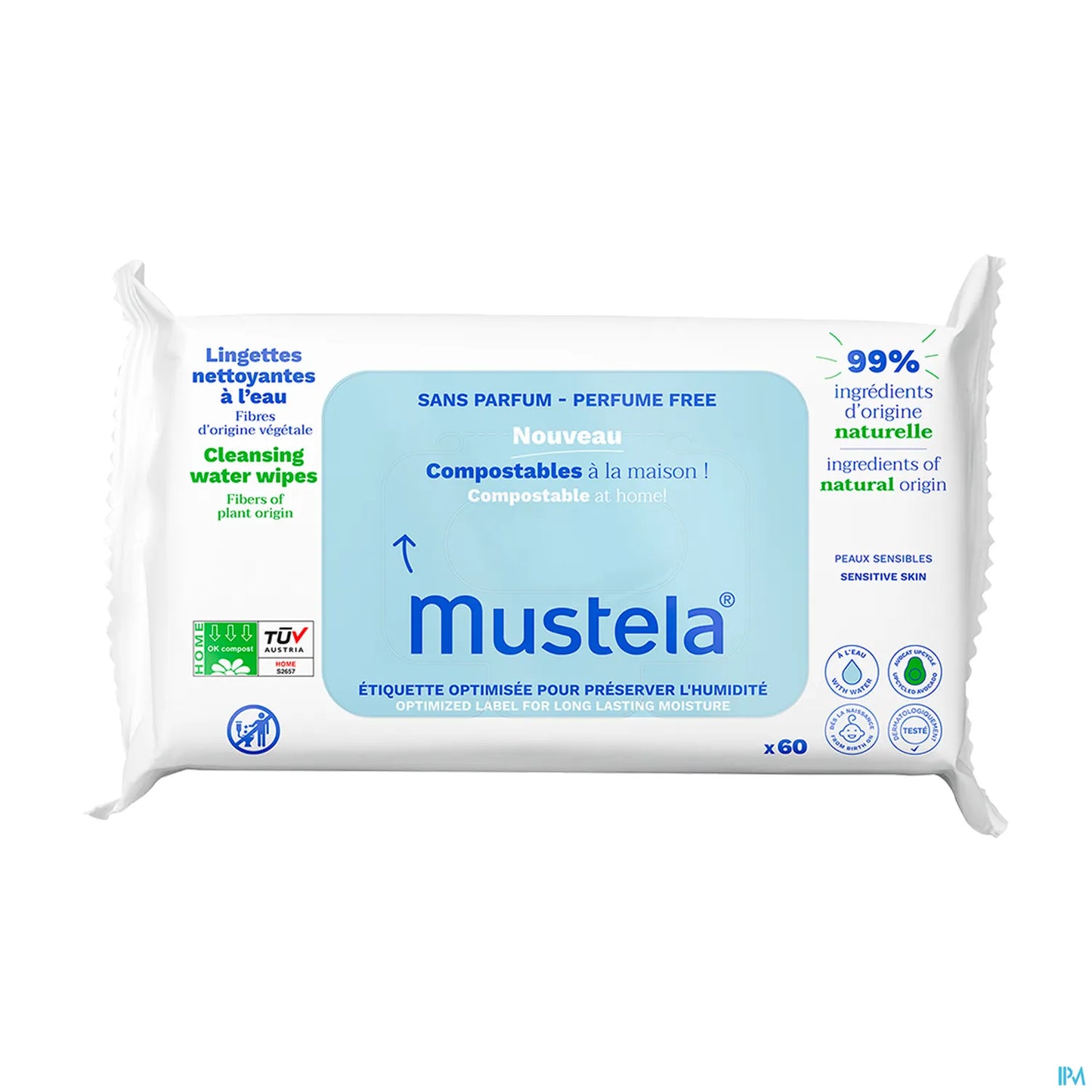 Lingettes Nettoyantes Compostables Sans Parfum 60 Lingettes