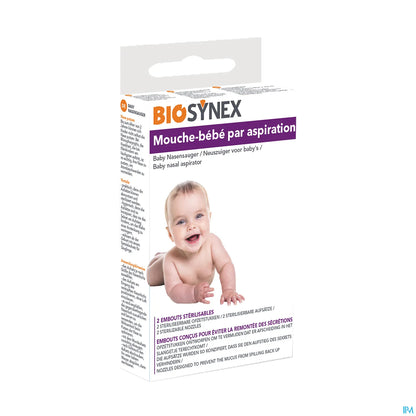 Aspiratore nasale manuale per neonati con 2 punte sterilizzabili