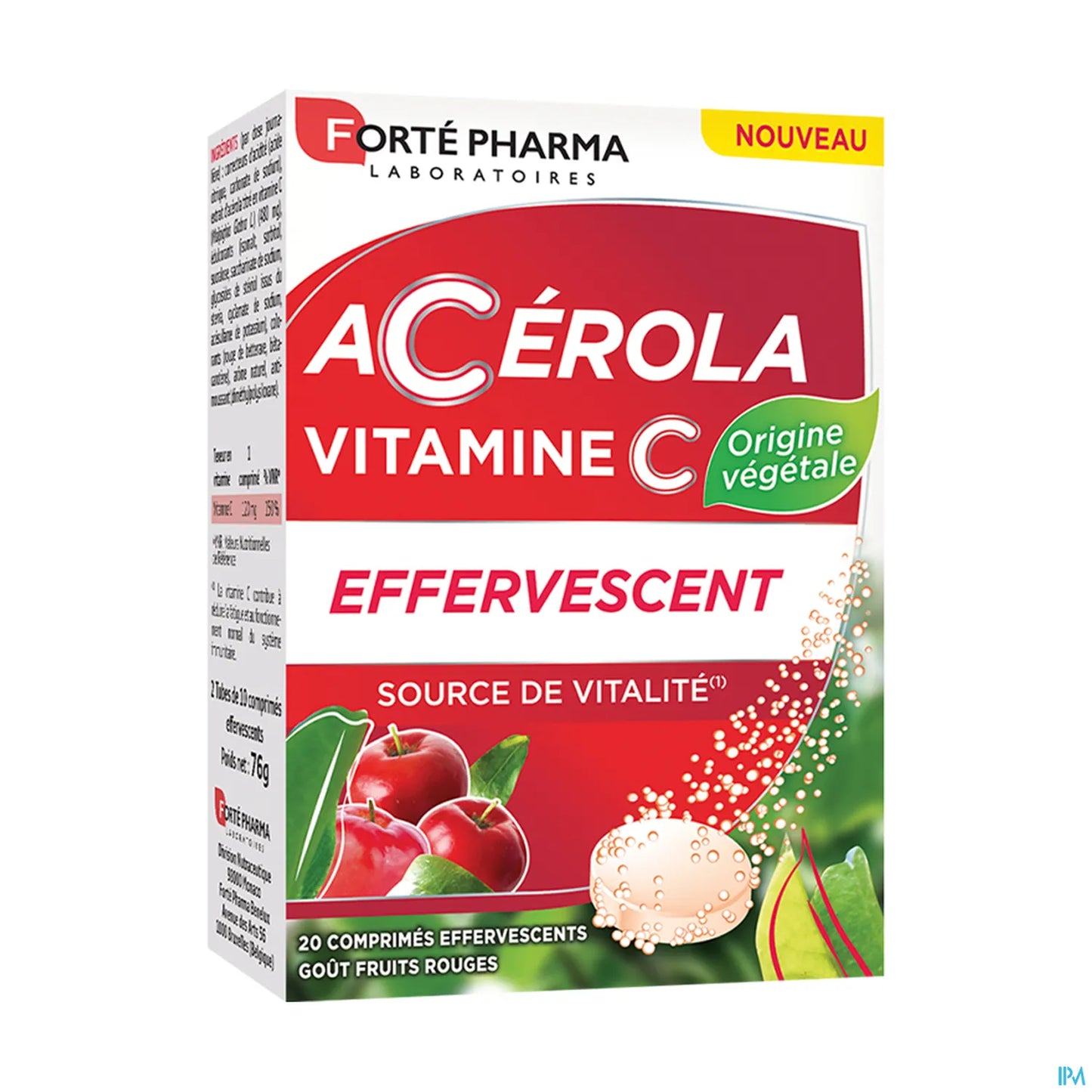 Acerola Vitamin C Effervescent Tablets 20 units