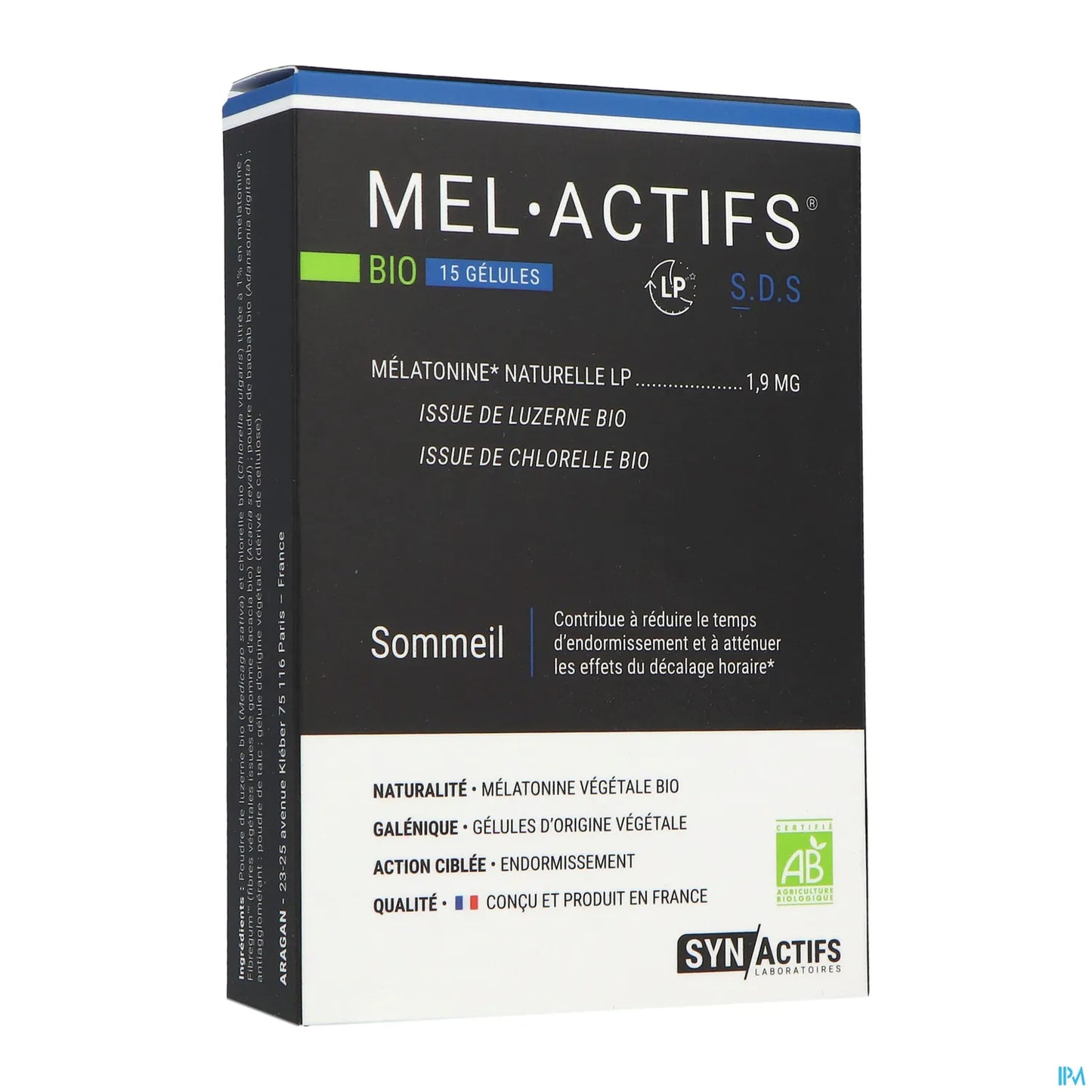 SynActifs Melagreen 15 Gélules Sommeil Réparateur et Anti Jet-Lag