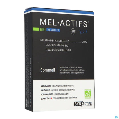 SynActifs Melagreen 15 Gélules Sommeil Réparateur et Anti Jet-Lag