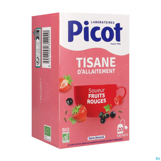 Picot Tisane Allaitement Bio Fruits Rouges Boite de 20 Sachets