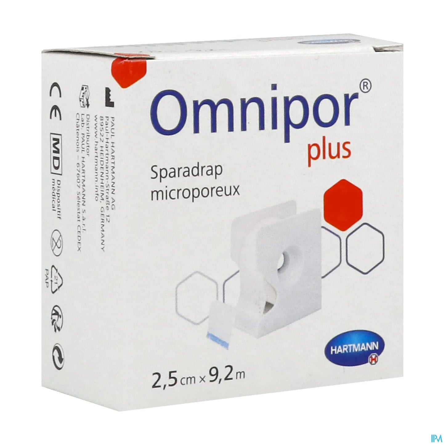 Omnipor Plus Hypoallergenic Microporous Tape 2.5cm x 9.2m